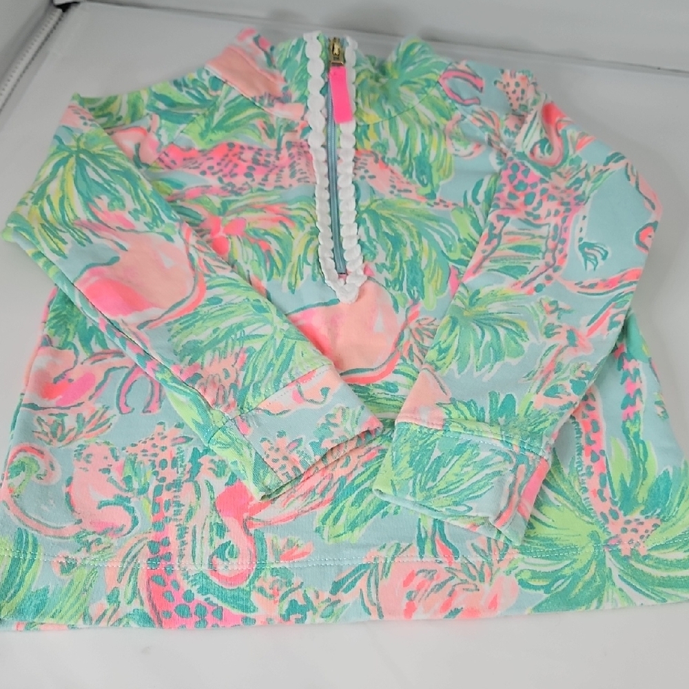 Lilly Pulitzer Kids Tropical Print Pullover - Pink, Green, Blue